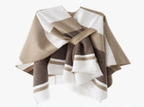European and American minimalist cross-tie plaid cape cloak, acrylic warm versatile autumn winter V1232-ZSPJ004