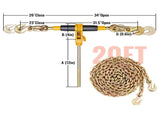 Ratchet Chain Binder 3/8"-1/2" Load Binders 12000 lbs w/ G80 Chains 4 Pcs V952-DLTJLLJQBBTYCEEB7V0