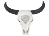 Resin Bull Head Wall Hanging Decoration Long Horn Animal Sculpture Background Wall Home Ornament V1294-YM0710-3115210116211