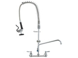 Commercial Faucet with Pre-Rinse Sprayer, 36" Height, 8" Center, 12" Swing Spout, Wall Mount Kitchen V952-BGSYCXSLTBGSR39MKV0