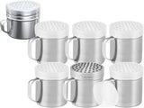 14 oz Metal Parmesan Cheese Shakers 1-pc 10 oz Stainless Steel Salt Pepper V1259-DP01-F-525