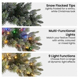 Christabelle 61cm Christmas Wreath Snowy Stamford Spruce with Coloured LED Lights Front Door De 112_NATSS61