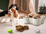 2 Pcs Dog Toy Basket Dog Toy Bin Bone Shaped Handmade Pet Organizer for Pet White Cotton Rope Basket V1258-DP02-C-2285