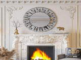 Silver Sunburst Round Wall Mirror V767-JJ-XM768-V1