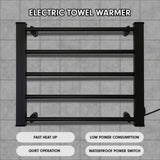 Pronti Heated Electric Towel Bathroom Rack EV-90- Black PTR-EVA-90-BK