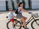 luggage carrier cushion with backrest, leather bicycle saddle cushion for the back of a children's V1189-LC-QP-00822