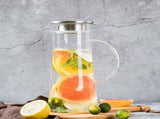 Glass Cold Water Pitcher 1.5L High Borosilicate Glass Drink Dispenser Iced Tea Container for V1366-AZ2-W-13035