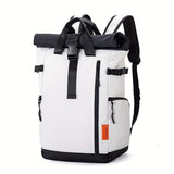Roll-Top Backpack Travel Backpack Water-Resistant Backpack Unisex Backpack - Black - Size M V1347-127-40736-BLK-M