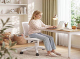 Artiss Ergonomic Office Chair Armless Study Chair Height Adjustable for Girls Boys Teens White OCHAIR-M-1006-WH