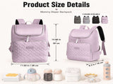 Diaper Bag Backpack Tote for Women Large Capacity, Baby Bag with Insulated Pockets Multifunctional V1192-AZ-W-29615