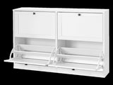 Levede Shoe Cabinet 4 Flip Drawers Vertical Storage Rack Organiser Entryway EA0292-WH-4-AU