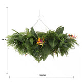 Artificial Hanging Plant Arrangement With Tropical Flowers in a Rectangular Arrangement 100cm x 30cm V637-DP1227403