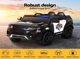 Rigo Kids Electric Ride On Patrol Police Car Horn Music Remote Black RCAR-POLICE-RGROVER-N-BK