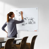Magnetic Glass Whiteboard, Dry Erase Board 36"x24", Wall-Mounted Large White Glassboard Frameless, V952-CXGCBLBGHBL3CGGHBV0