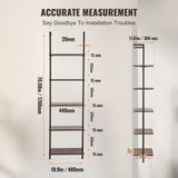 VEVOR Industrial Square Pipe Shelf 5 Tier 48x30x178cm Wall-Mount for Bedroom V952-JSGZWJFGHMBHGMXTKV0