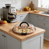 Wood Serving Tray, Wooden Platter, Divided Compartments for Snacks, Fruit, Dessert, Easter Themed V1369-AZ3-W-12173