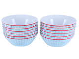 12PCS 6in Salad Bowls Food Serving Bowls Imitation Porcelain Dinnerwar TablewareLight Blue Grid V1294-YM0901-3118210047012