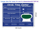 Learning Center Pocket Chart, Heavy-Duty Kids Calendar for Classroom, Educational Pocket Chart V1192-AZ-W-10740