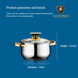 Kaisa Villa 5.8 Litre Casserole Pot Stainless Steel Induction Cooking Stock Stew V563-KV-1024