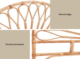 Artiss Bed Headboard Queen Bedhead Rattan - MARI Pine BED-HEAD-C-MARI-Q-WD