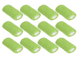 12Pcs Bandage Wrap Natural Latex Elastic Self Adhesive Wrap for Cows Dogs Horses 10cm Green V1294-YM0523-3111220104719