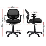Artiss 2x Mesh Office Chair Computer Gaming Desk Chairs Work Study Mid Back Black OCHAIR-H-FZ14-BKX2
