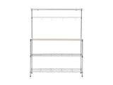 Artiss 4-Tier Metal Kitchen Rack Shelf Silver Storage Shelves Organizer Microwave Stand 90cmx151cm KR-MEL-4S-90-SS