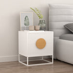 Sarantino Silvia Bedside Table with 2 Drawers - White CBT-91S-7YQ-WH