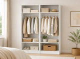 Artiss 2X Wardrobe Clothes Closet Storage Organiser Shelf White FURNI-N-WR02-WH-ABX2