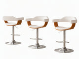 Artiss Bar Stools X3 Kitchen Counter Chair Gas Lift Swivel PU Selina White BA-TW-8006A-WHX3