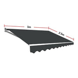 Motorised Outdoor Folding Arm Awning Retractable Sunshade Canopy Grey 3.0m x 2.5m V63-842831