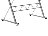 Artiss Computer Desk L-Shape Keyboard Tray Shelf White MET-DESK-117-WH