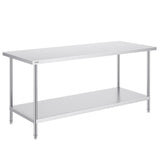 Stainless Steel Prep Table, 30 x 72 x 34 Inch, Heavy Duty Metal Worktable with 3 Adjustable Height V952-CFBXGGZTLCWJS66RVV0