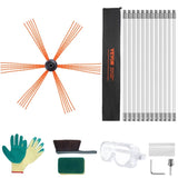 12 m Chimney Sweep Kit, w/ 12 Reinforced Nylon Flexible Rods, Ergonomic Chimney Cleaning Brush, V952-YCS39YC1PCS1SWX6XV0