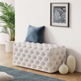 Elsa Tufted Ottoman Beach Boucle White-Rectangular V264-OTM-801F-WHE-NA-1