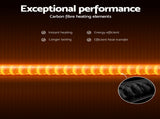 Devanti 2PCS Electric Strip Heater Radiant Infrared Heaters 2000W RHP-T10R-2000-BK-2X