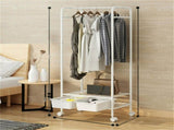 2Tier Rolling Free-Standing Clothing Garment Rack Closet Organizer Open Wardrobe V767-JJ-ZY188