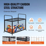 VEVOR Rolling Sports Ball Storage Cart, Lockable Basketball Cage with Double Lids, Sport Equipment V952-QL452425YCTJG7AS3V0