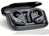 Sports Wireless Earbuds Running Ear-Hooks Pure Bass Earphones Dual LED Display - Rose gold - Size 01 V1403-901-73987-ROS-01