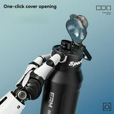 Black insulated water sports bottle 1000ml, 316 stainless steel one-click water V1102-754-92908