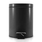 SOGA 2X Foot Pedal Stainless Steel Rubbish Recycling Garbage Waste Trash Bin Round 12L Black RUBBISHBINROUND12LBLACKX2