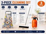 Home Closed Room Dust Cleaning Essentials Bundle - Sunflower pattern Waterproof Apron, White Long V888-ELOSUNG53595