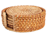 6 PCS Rattan Coasters Hand Made Teacup Coasters Set Insulated Rattan Cup Placemat Teacup Accessories V1294-YM0716-3118220144312