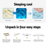 Giselle Bedding Memory Foam Mattress Topper Cool Gel Bed Mat Bamboo 10cm King MATTRESS-TOP-C-GEL-10-K