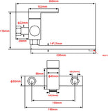 Bath faucet - Kitchen faucet - Washbasin faucet - Stainless steel - Black - 26*11 cm - Wall V1188-NK-BOL-377