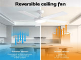 Devanti 52'' Ceiling Fan 5 Blades DC Motor w/Light w/Remote White CF-C-52-5B-986-WH