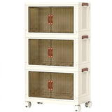 CARLA HOME 3 Tier Stackable Storage Cabinet with Wheels White - Storage Box - Plastic V178-36499