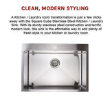 700x500mm Handmade 1.5mm 16 Gauge Stainless Steel Kitchen Laundry Sink with Waste V63-846471