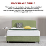 Linen Fabric Queen Bed Deluxe Headboard Bedhead - Olive Green V63-839571