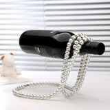 Black Luxury Pearl Floating Wine Rack - Creative Gravity-Defying Wine Bottle Holder, Minimalist V888-ELOSUNG49572